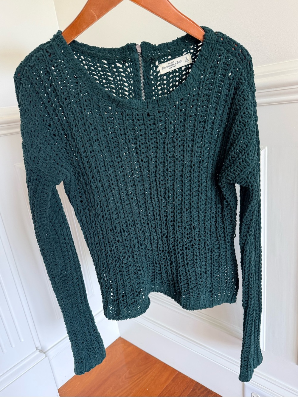 Abercrombie & Fitch Women's Sweater knit wear Crew neck Dark Olive Teal Size S